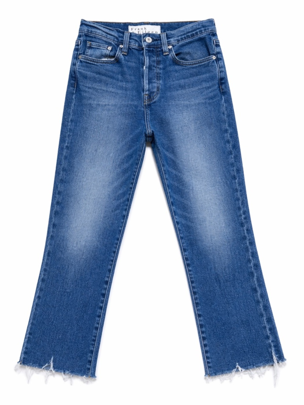 Frank & Eileen Cork Straight Button Front Jeans Raw Hem Size 26